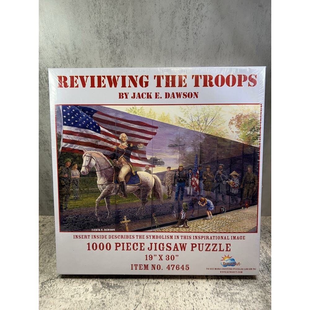 George Washington Jigsaw Puzzle Reviewing the Troops Revolution 1000 Pc SEALED